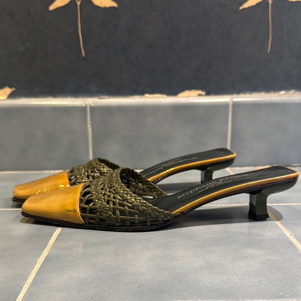 Women's Woven Green Mules - Picture 4 of 5